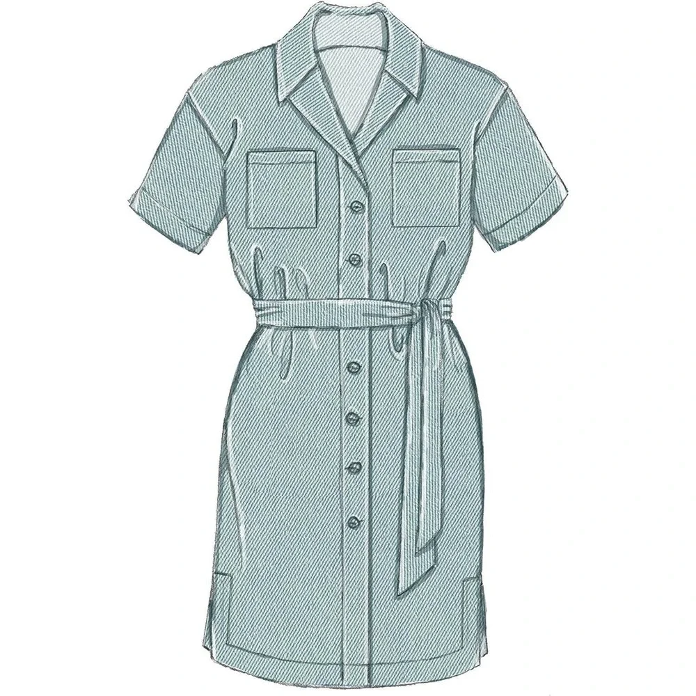 McCalls Sewing Pattern 7713 Dress Patch Pockets Belt Misses Size 4-14‎ UNCUT